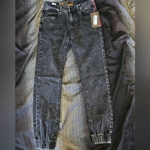 2 Pairs Tainted Denim Jogger Pants